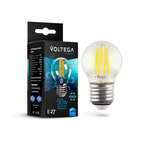 Лампа светодиодная Voltega Globe E27 9W Graphene VG10-G45E27cold9W-F 7139