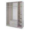 Шкаф 4-х дверный Лоретт дуб белый, зеркальный 