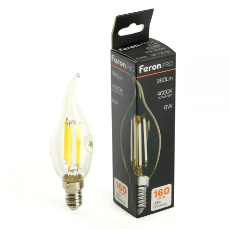 Лампа светодиодная Feron.PRO LB-1216 Свеча на ветру E14 6W 175-265V 4000K 51263