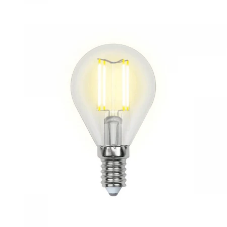 Лампа светодиодная филаментная Uniel E14 7,5W 4000K прозрачная LED-G45-7,5W/NW/E14/CL GLA01TR UL-00003254