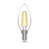 Лампа светодиодная филаментная Gauss E14 4,5W 2700К прозрачная 1031115