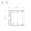 Профиль Arlight SL-ARC-3535-D1500-W90 SILVER (1180мм, дуга 1 из 4) 026598
