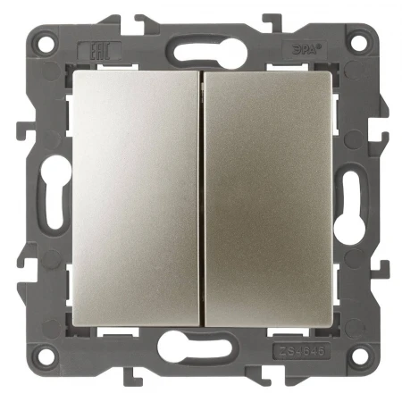 Переключатель двухклавишный ЭРА Elegance 10AX 250V 14-1106-04 Б0034246
