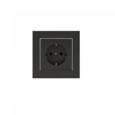 Розетка Makel 1-м СП Karea 16А IP20 с/з дым. металлик 56050028