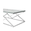 Журнальный стол Stool Group Инсигния 120*60 прозрачное стекло/сталь серебро УТ000001504