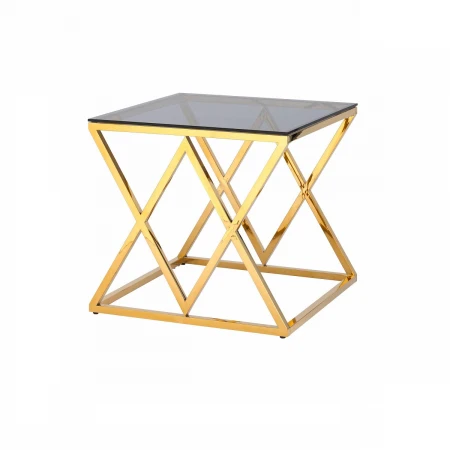 Журнальный стол Stool Group Инсигния 55*55 черное стекло/сталь золото УТ000001505