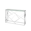 Консоль Stool Group АРТ ДЕКО 115х30 прозрачное стекло сталь серебро ECST-015 (115x30)