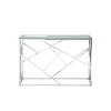 Консоль Stool Group АРТ ДЕКО 115х30 прозрачное стекло сталь серебро ECST-015 (115x30)