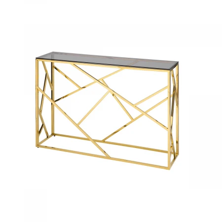 Консоль Stool Group АРТ ДЕКО 115х30 стекло smoke сталь золото ECST-015-TG-SK (115x30)