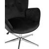 Поворотное кресло Stool Group Филадельфия регулируемое велюр черный FUCHS HLR-80
