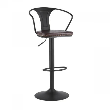 Барный стул Tolix Arms Soft черный матовый регулируемый F2535L MATTE BLACK 3474+PU7005