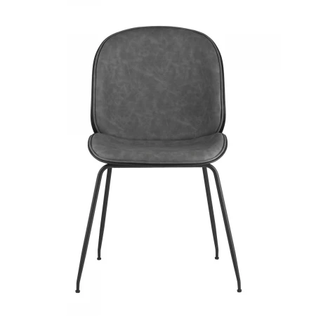 Барный стул Stool Group Турин со спинкой серая экокожа черные ножки 9329C GREY