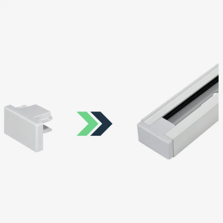 Заглушка Hesby Lighting Skylite для накладного шинопровода 220В, белая HSBL_0034